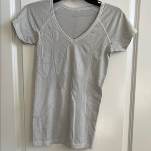 Women's white V-Neck Top